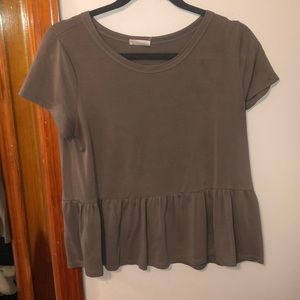 Mauv green peplum top